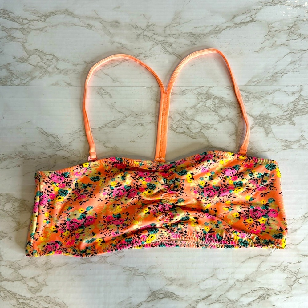 Tilly’s Y2K colorful floral swim bikini halter top size medium
